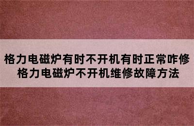 格力电磁炉有时不开机有时正常咋修 格力电磁炉不开机维修故障方法